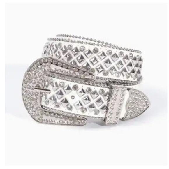 Unbranded Accessories - White and Silver Studded Belt